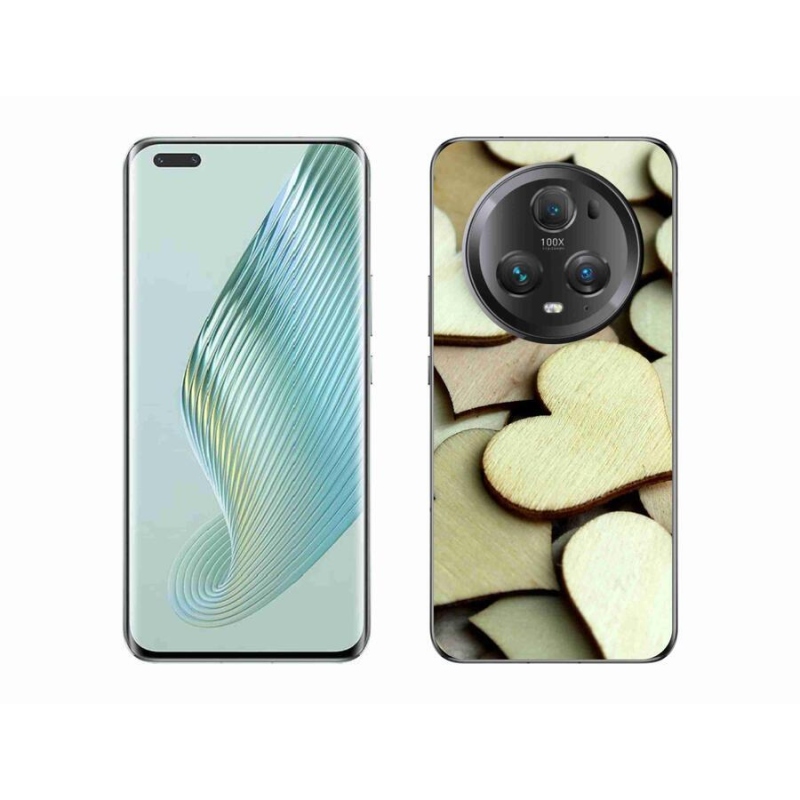 Gél borítás mmCase a Honor Magic 5 Pro 5G számára - fából készült szívek