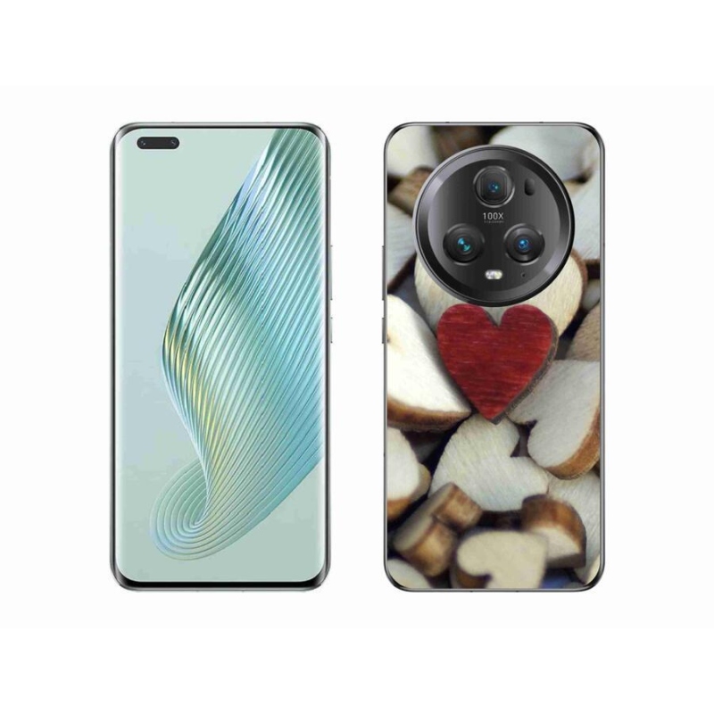 Zselés borítás mmCase a Honor Magic 5 Pro 5G készülékhez - gravírozott piros szív