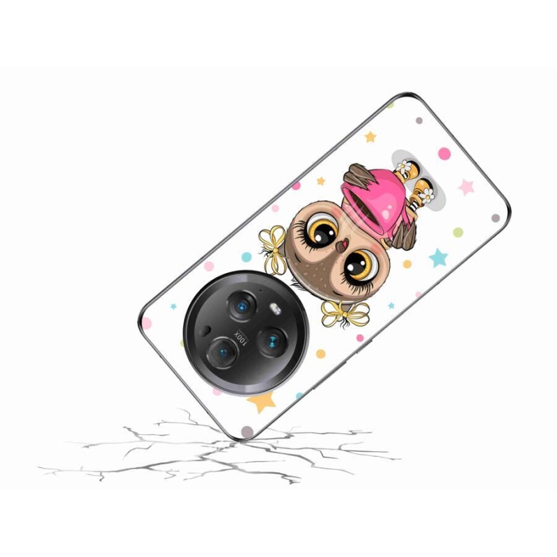Zselés borítás mmCase a Honor Magic 5 Pro 5G számára - rajzfilm bagoly
