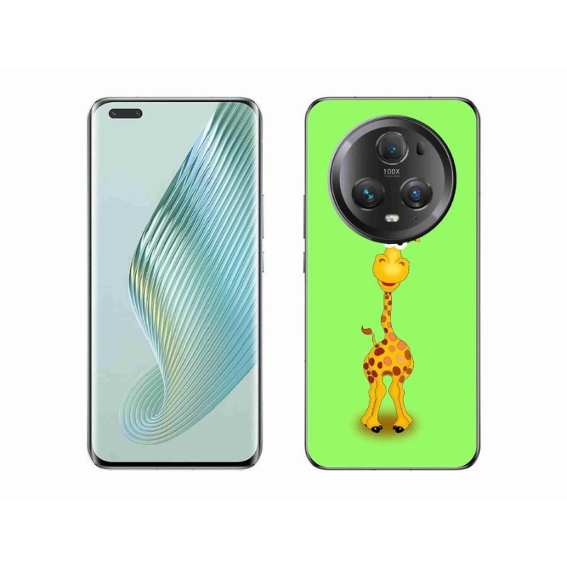 Zselés borítás mmCase a Honor Magic 5 Pro 5G számára - rajzfilm zsiráf
