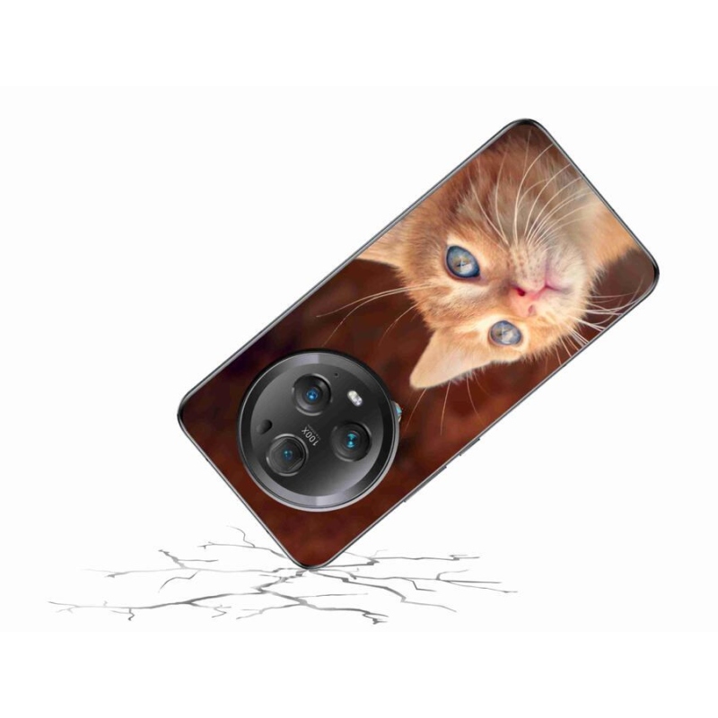 Gél borító mmCase a Honor Magic 5 Pro 5G számára - pillangó és cica