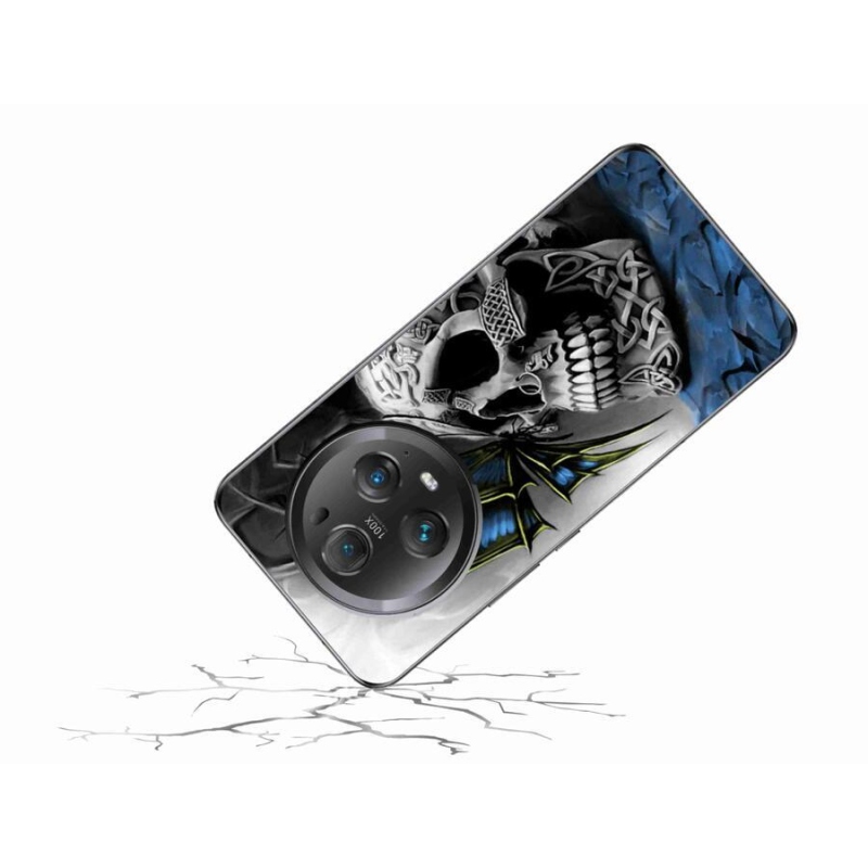 Gél borítás mmCase a Honor Magic 5 Pro 5G számára - pillangó és koponya