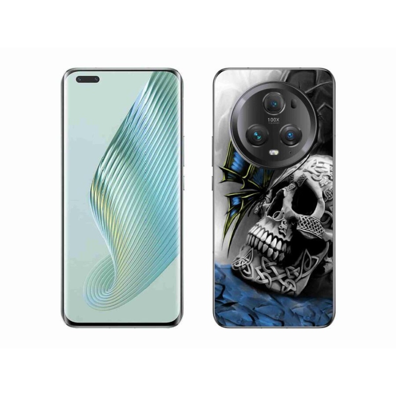 Gél borítás mmCase a Honor Magic 5 Pro 5G számára - pillangó és koponya