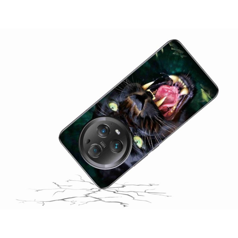 Gél borítás mmCase a Honor Magic 5 Pro 5G készülékhez - dühös fekete párduc