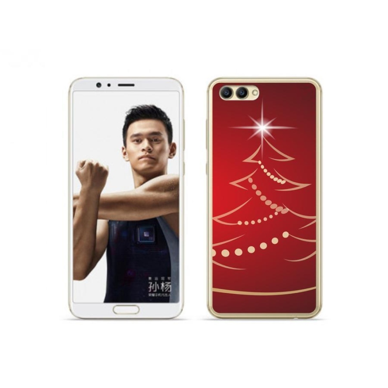 Gél borító mmCase a Honor View 10 készülékhez - karácsonyfa karikatúra
