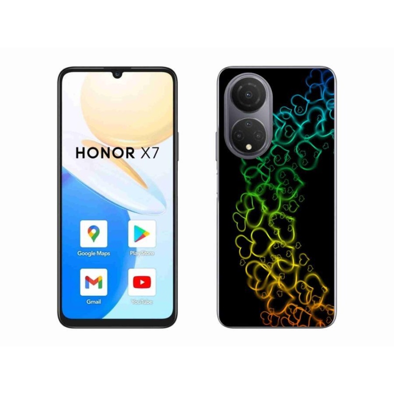 Zselés borítás mmCase a Honor X7 készülékhez - színes szívek