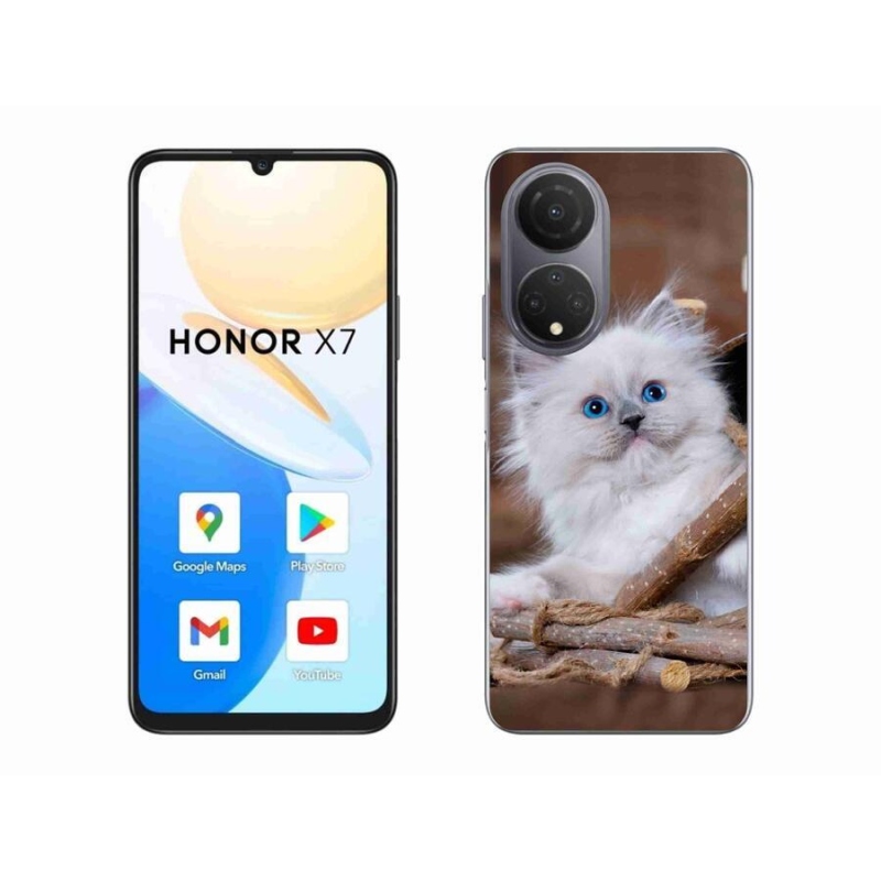 Gél borítás mmCase a Honor X7 készülékhez - fehér cica