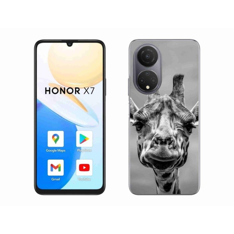 Zselés borítás mmCase a Honor X7-hez - fekete-fehér zsiráf