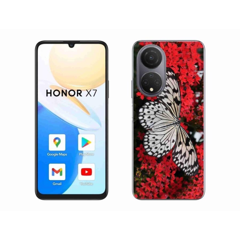 Zselés borítás mmCase a Honor X7-hez - fekete-fehér pillangó 1