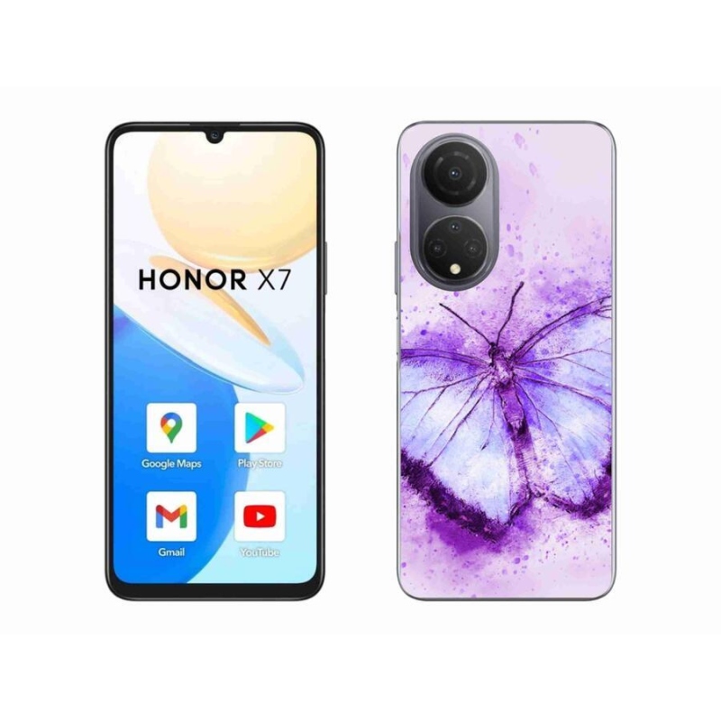 Zselés borítás mmCase a Honor X7-hez - lila pillangó