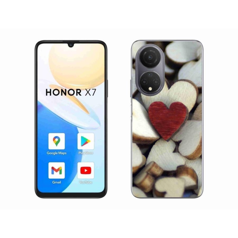 Gél borítás mmCase a Honor X7 készülékhez - gravírozott piros szív