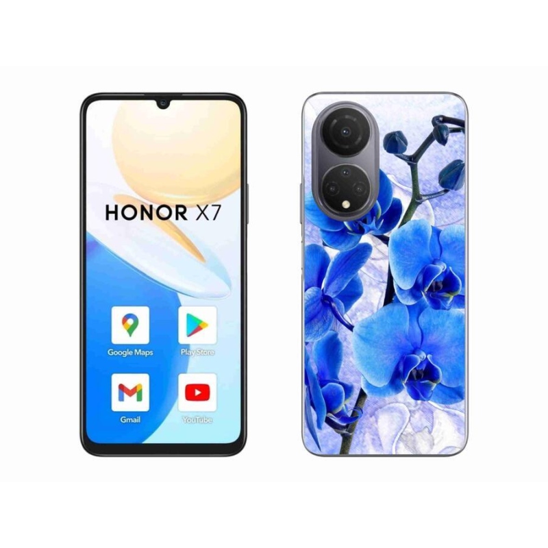 Zselés borítás mmCase a Honor X7-hez - kék virágok