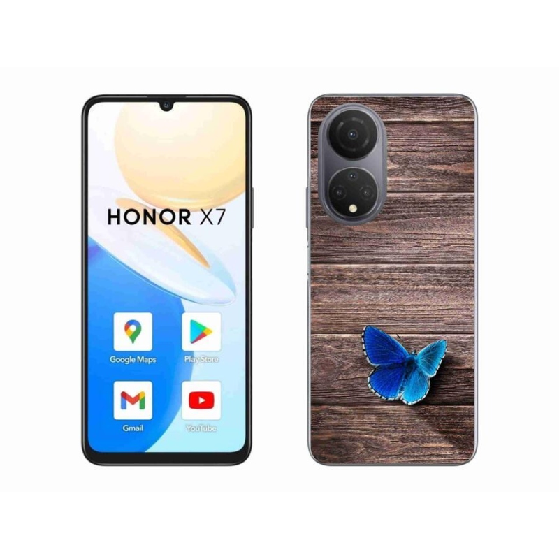 Zselés borítás mmCase a Honor X7-hez - kék pillangó 1