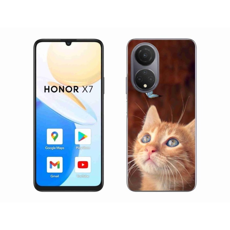 Zselés borítás mmCase a Honor X7-hez - pillangó és cica