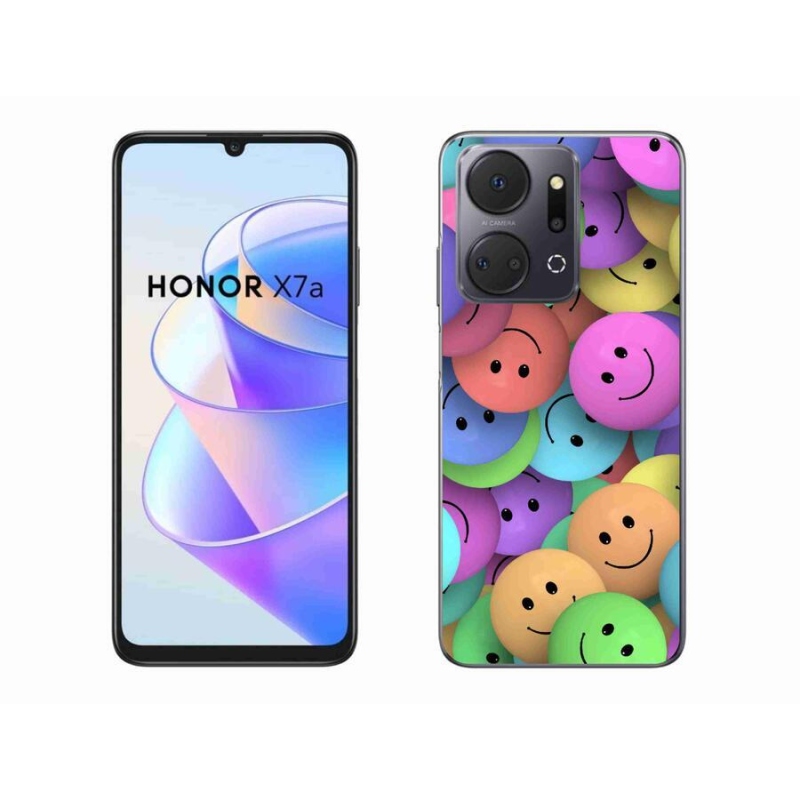 Gél borító mmCase a Honor X7a számára - színes smiley-k