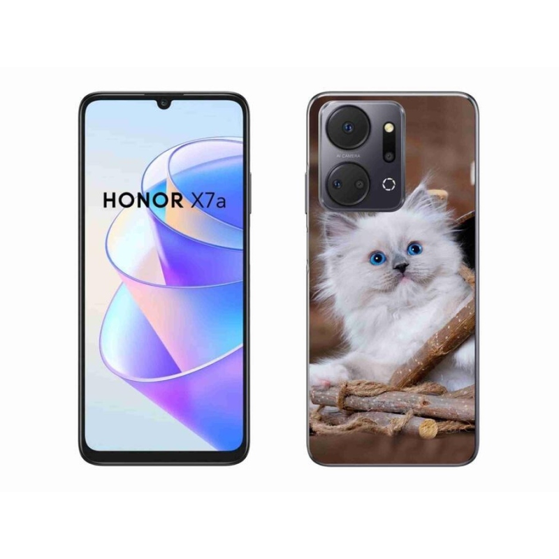 Zselés borítás mmCase a Honor X7a készülékhez - fehér cica