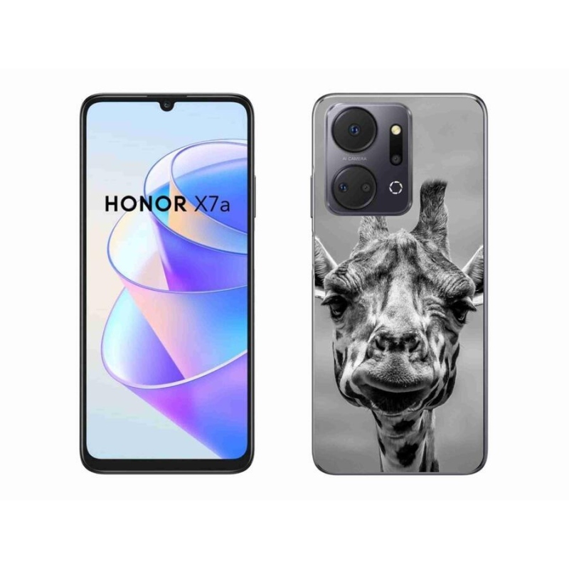 Zselés borítás mmCase a Honor X7a készülékhez - fekete-fehér zsiráf