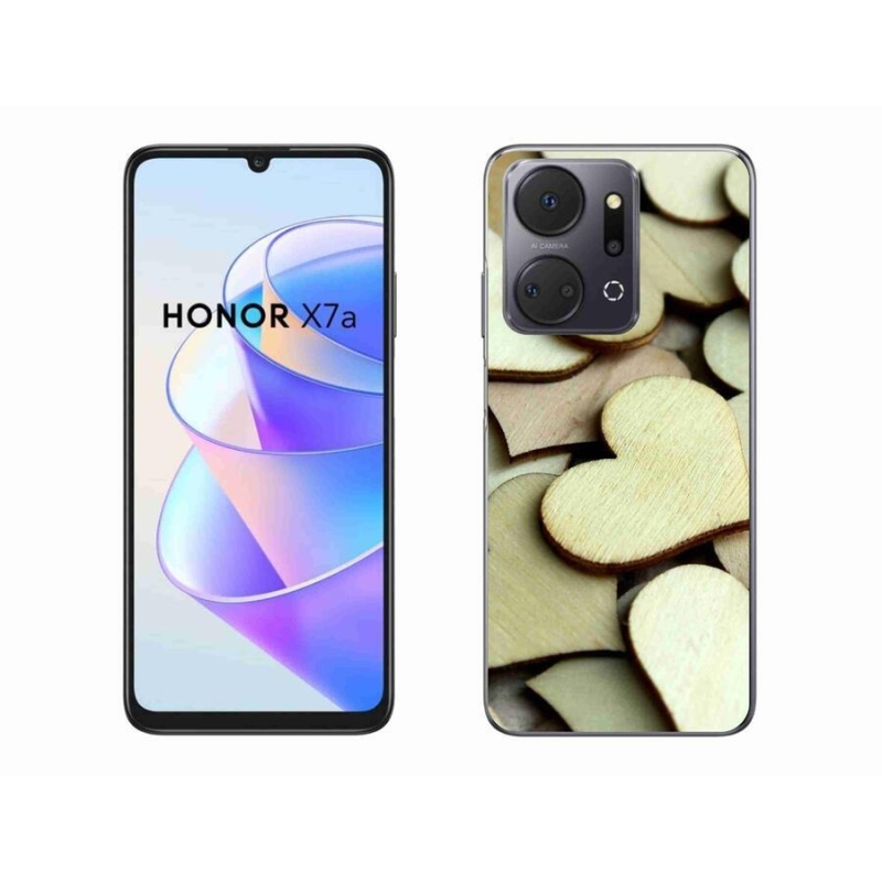Zselés borítás mmCase a Honor X7a számára - fából készült szívek