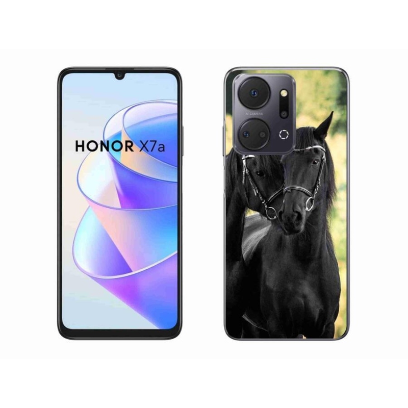 Zselés borítás mmCase a Honor X7a számára - két fekete ló