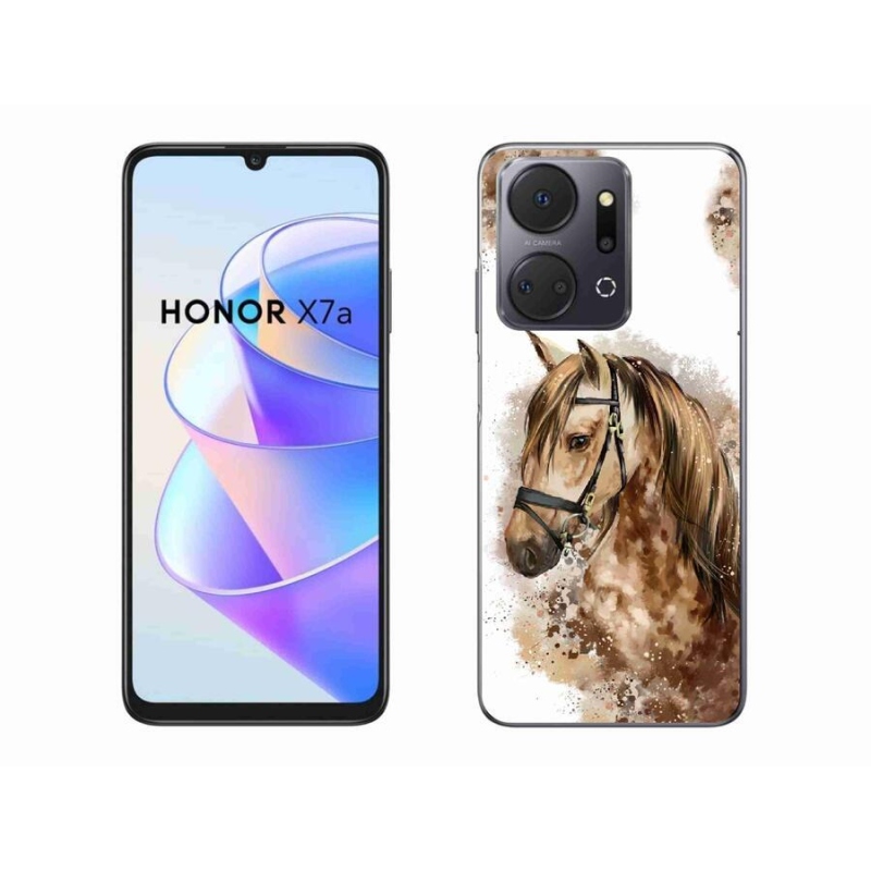 Zselés borító mmCase a Honor X7a készülékhez - barna rajzfilm ló