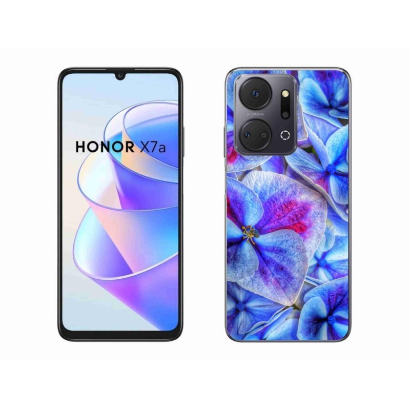 Zselés borító mmCase a Honor X7a készülékhez - kék virágok 1