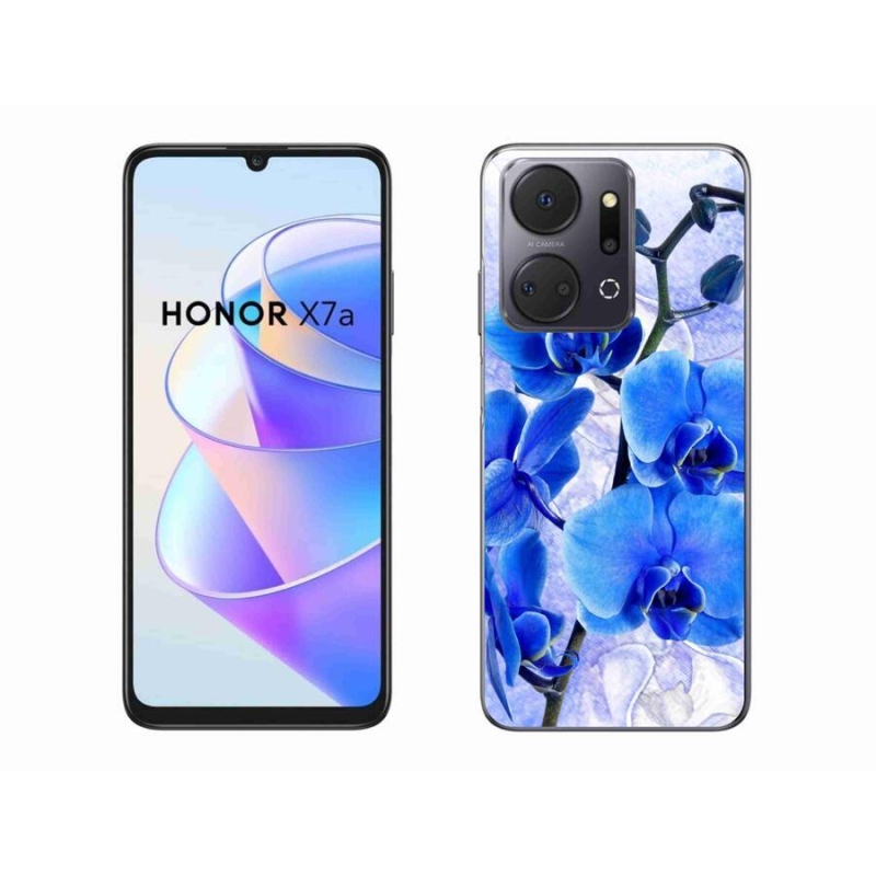 Zselés borítás mmCase a Honor X7a készülékhez - kék virágok