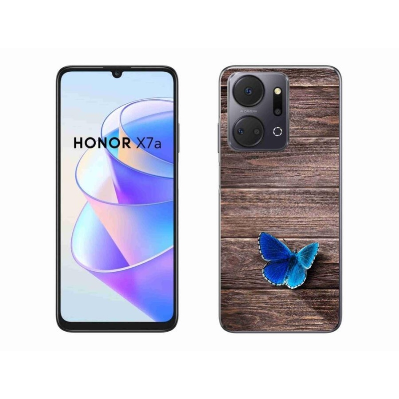 Zselés borítás mmCase a Honor X7a készülékhez - kék pillangó 1
