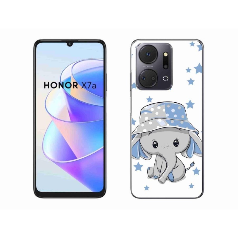 Zselés borítás mmCase a Honor X7a számára - kék elefánt