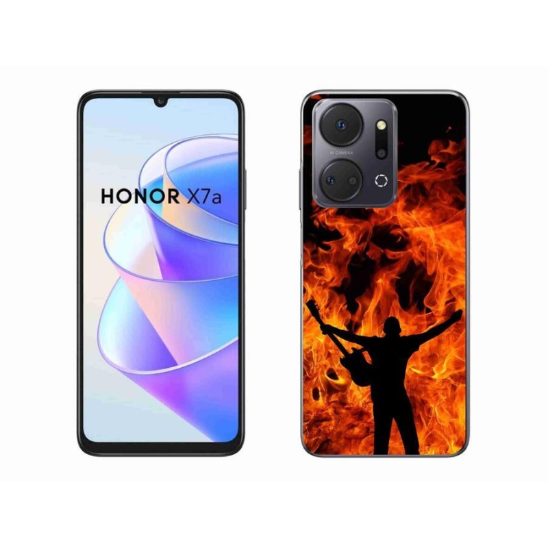 Zselés borítás mmCase a Honor X7a számára - zenész és tűz