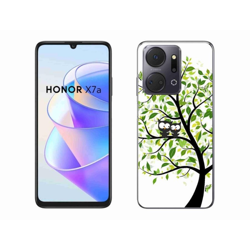 Gél borító mmCase a Honor X7a számára - baglyok a fán