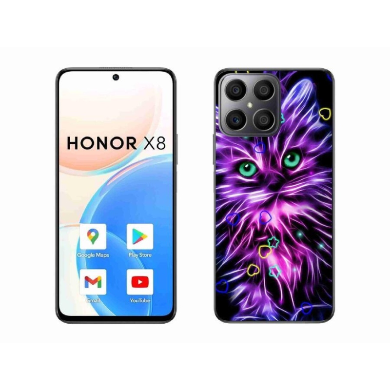 Gél borítás mmCase a Honor X8 4G készülékhez - absztrakt macska