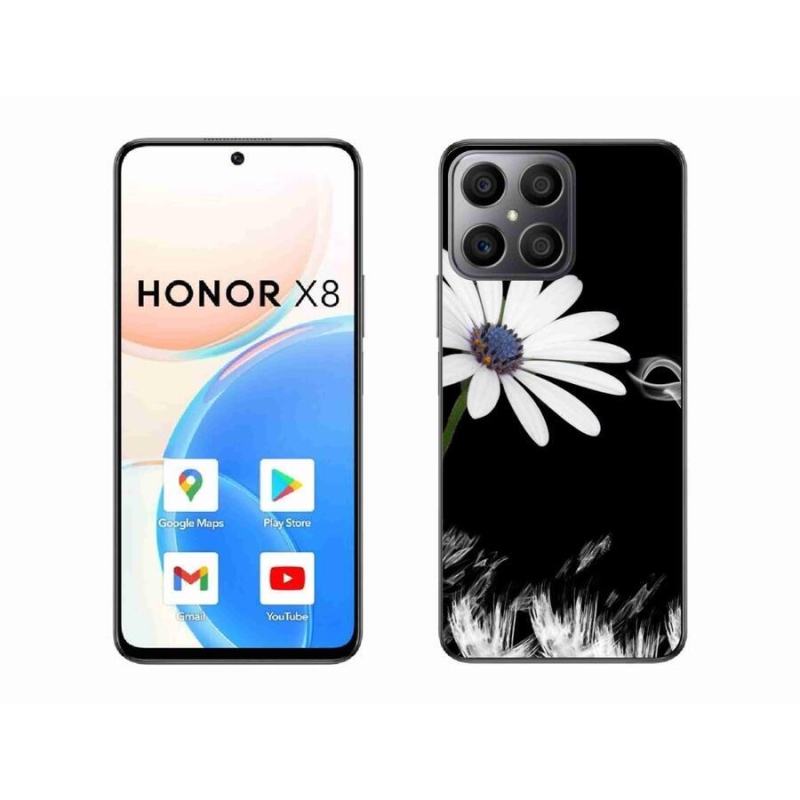 Zselés borítás mmCase a Honor X8 4G-hez - fehér virág