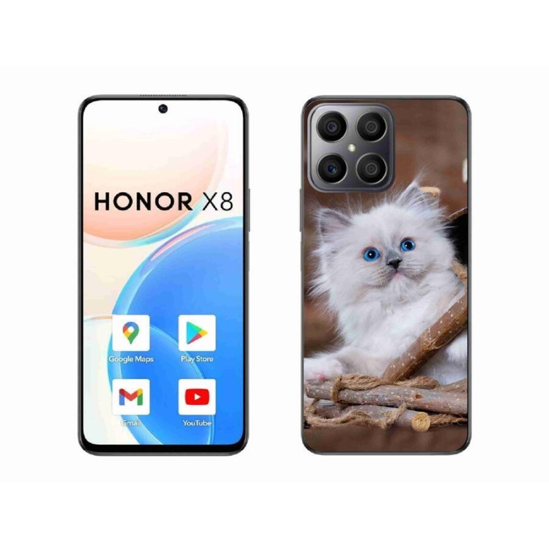 Gél borítás mmCase a Honor X8 4G készülékhez - fehér cica