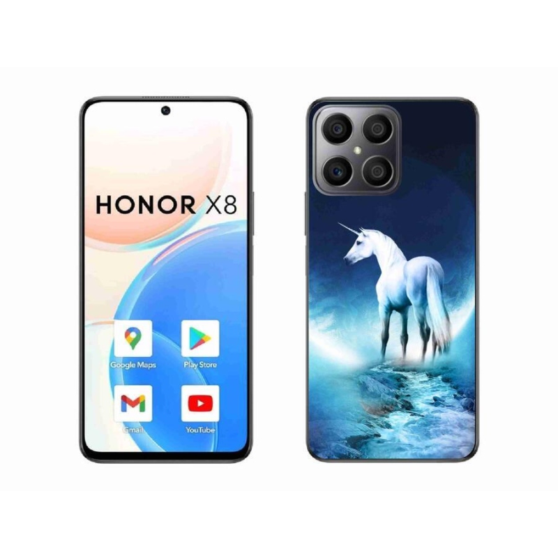 Zselés borítás mmCase a Honor X8 4G készülékhez - fehér egyszarvú