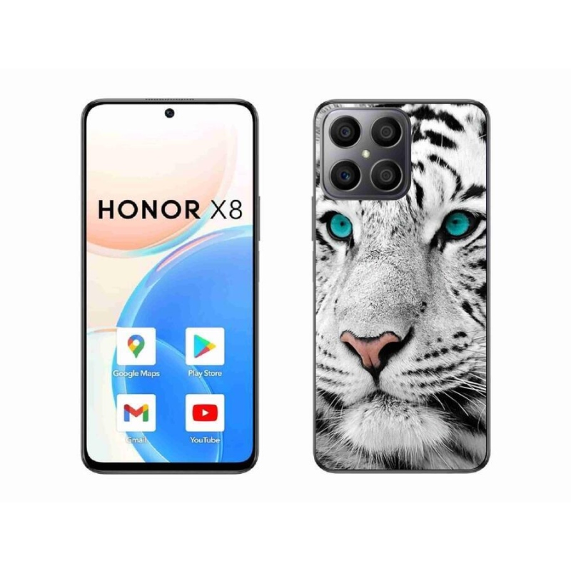 Zselés borítás mmCase a Honor X8 4G-hez - fehér tigris