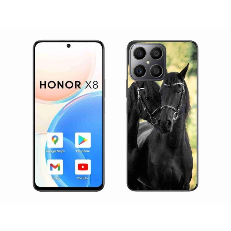 Zselés borítás mmCase a Honor X8 4G-hez - két fekete ló