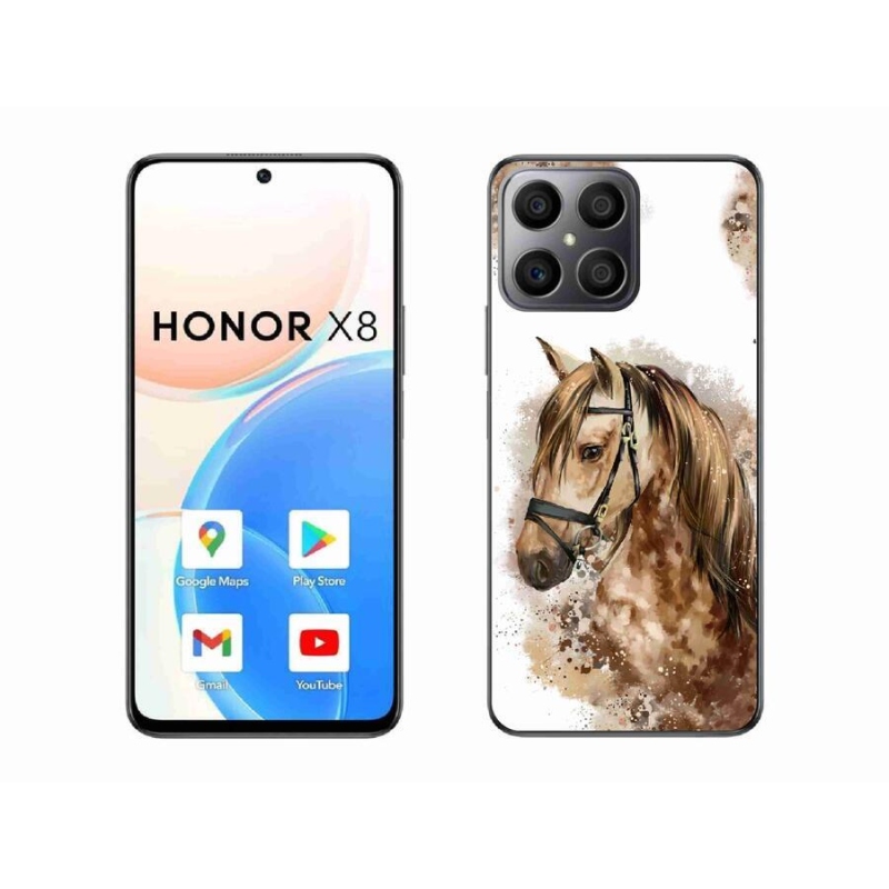 Zselés borítás mmCase a Honor X8 4G-hez - barna rajzfilm ló
