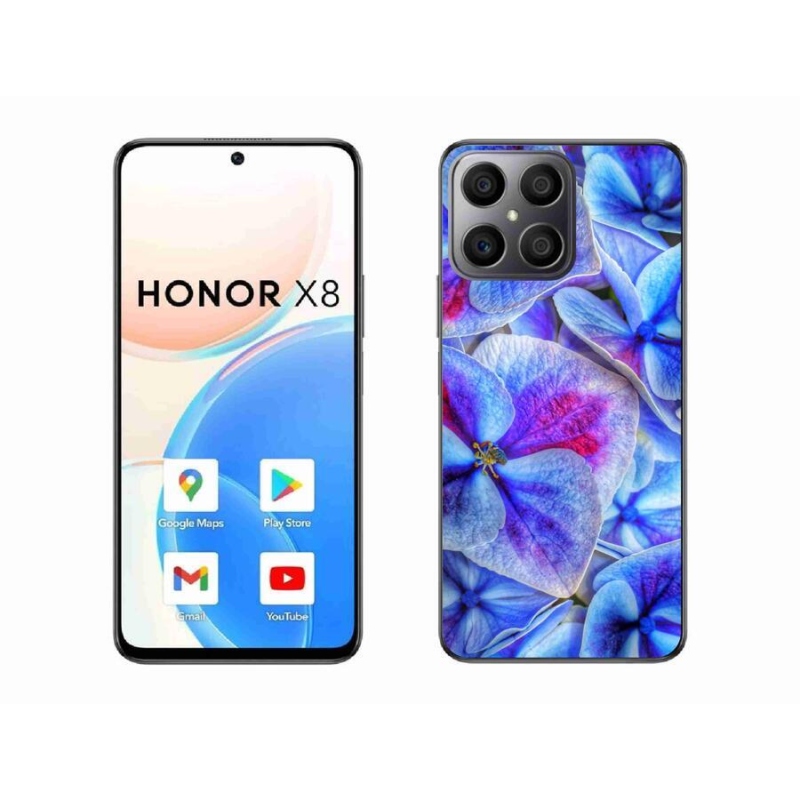 Zselés borítás mmCase a Honor X8 4G-hez - kék virágok 1