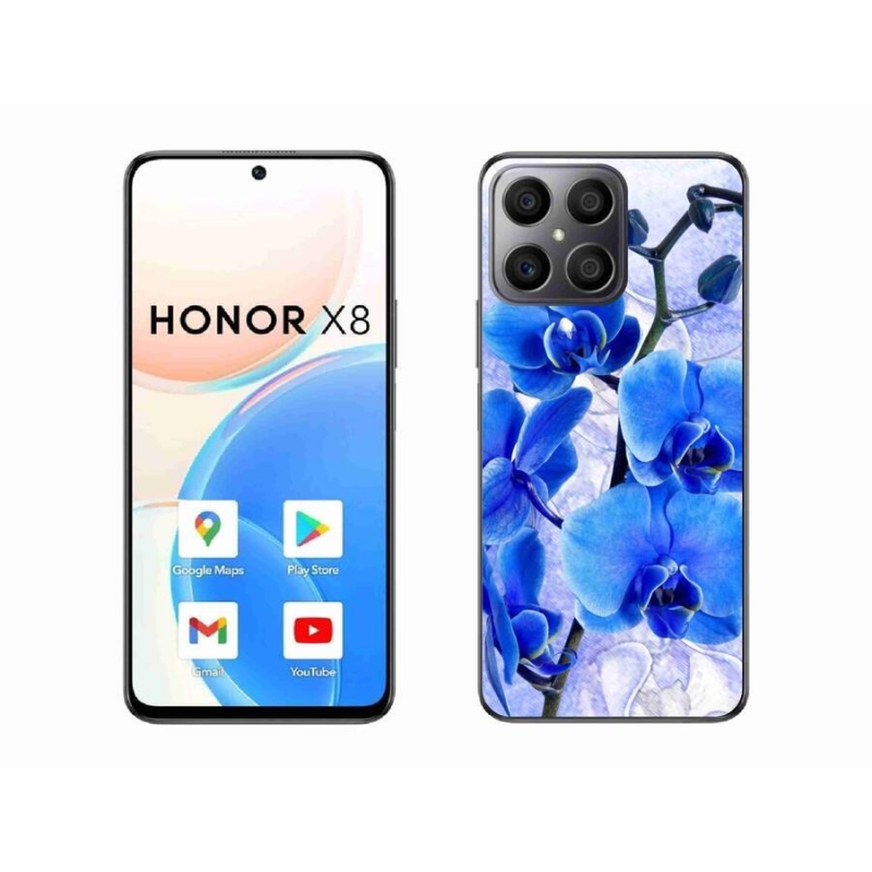 Zselés borítás mmCase a Honor X8 4G-hez - kék virágok