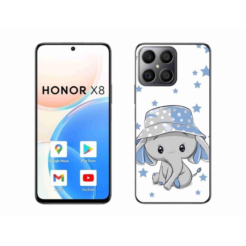 Zselés borítás mmCase a Honor X8 4G készülékhez - kék elefánt