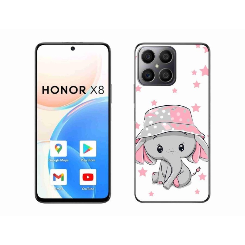 Gél borítás mmCase a Honor X8 4G készülékhez - rózsaszín elefánt