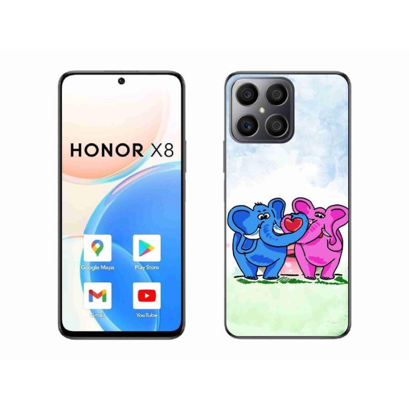 Gél borítás mmCase a Honor X8 4G-hez - szerelmes elefántokba