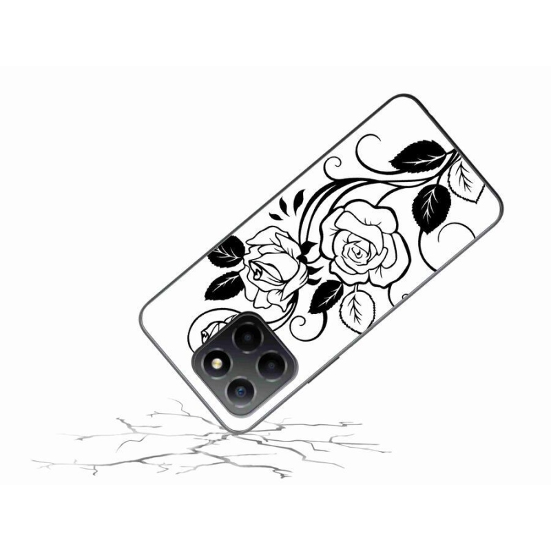 Zselés borítás mmCase a Honor X8 5G/Honor 70 Lite 5G készülékhez - fekete és fehér rózsa