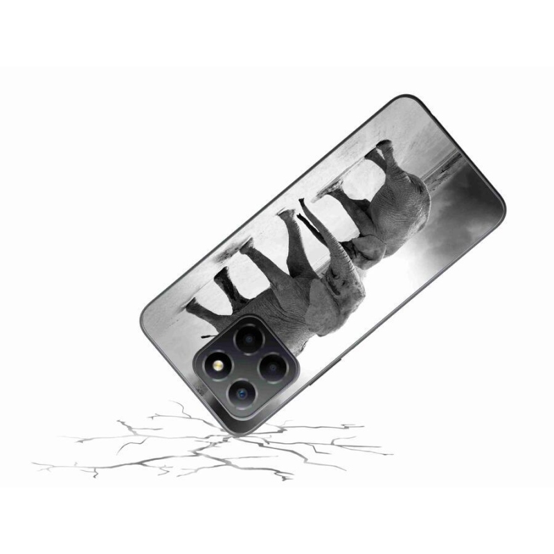 Zselés borítás mmCase a Honor X8 5G/Honor 70 Lite 5G készülékhez - fekete és fehér elefántok