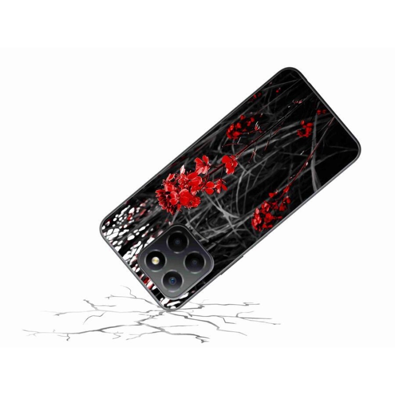 Gél borítás mmCase a Honor X8 5G/Honor 70 Lite 5G készülékhez - piros növény