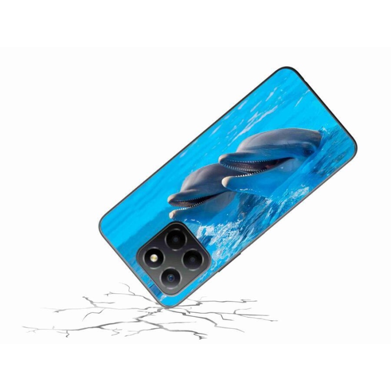 Zselés borítás mmCase a Honor X8 5G/Honor 70 Lite 5G számára - delfinek