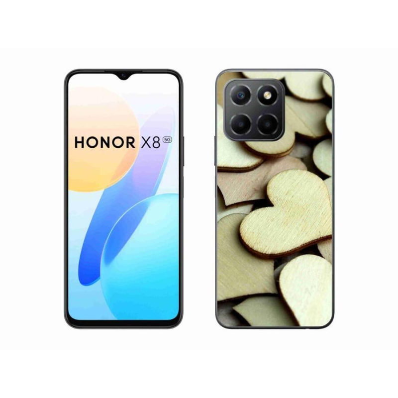 Zselés borítás mmCase a Honor X8 5G/Honor 70 Lite 5G készülékhez - fából készült szívek