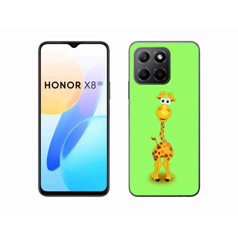 Zselés borítás mmCase a Honor X8 5G/Honor 70 Lite 5G számára - rajzfilm zsiráf