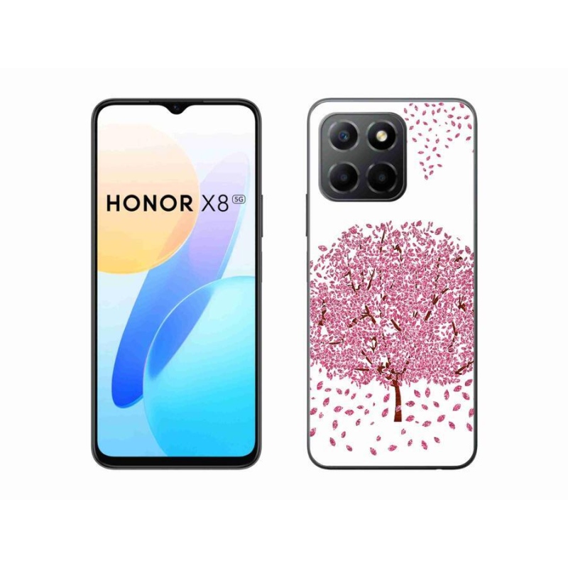 Zselés borítás mmCase a Honor X8 5G/Honor 70 Lite 5G számára - rajzfilmfa levelekkel