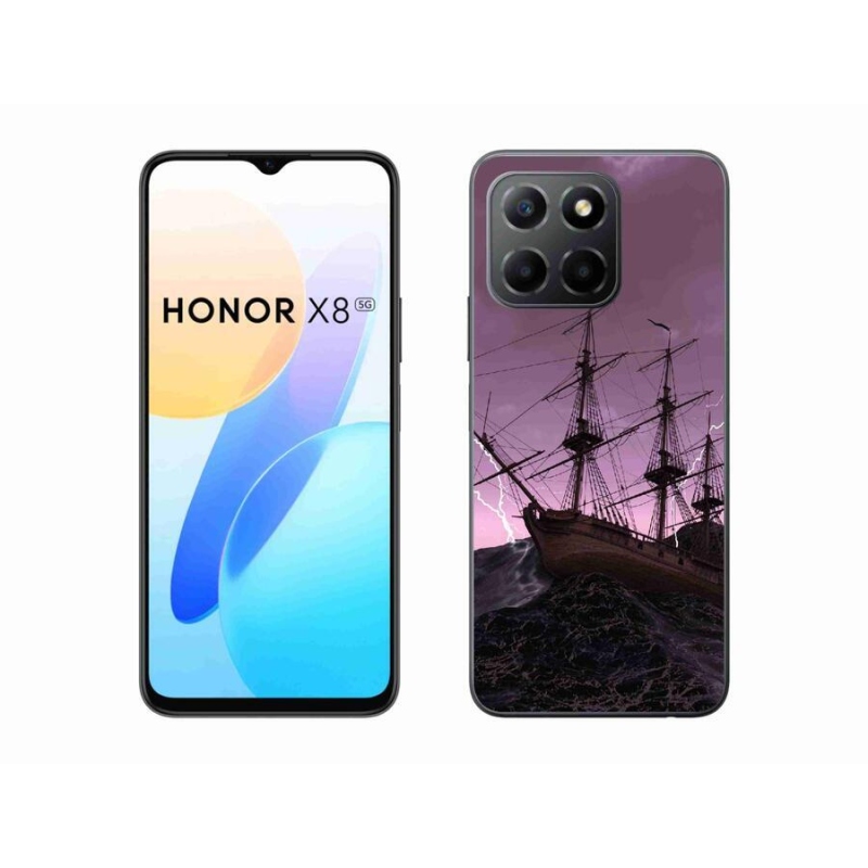 Zselés borítás mmCase a Honor X8 5G/Honor 70 Lite 5G számára - hajó a viharban